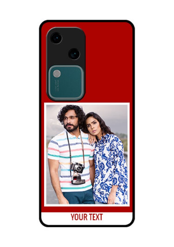 Vivo V30 5G Custom Glass Phone Case - Red Color Design