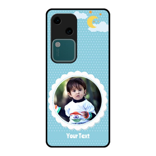 Vivo V30 5G Custom Glass Phone Case - Violet Pattern Design