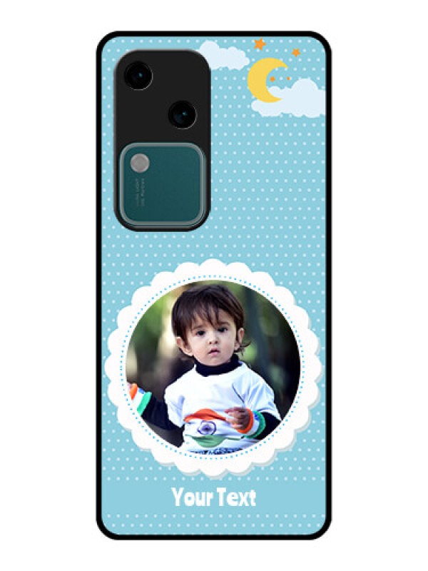 Custom Vivo V30 5G Custom Glass Phone Case - Violet Pattern Design