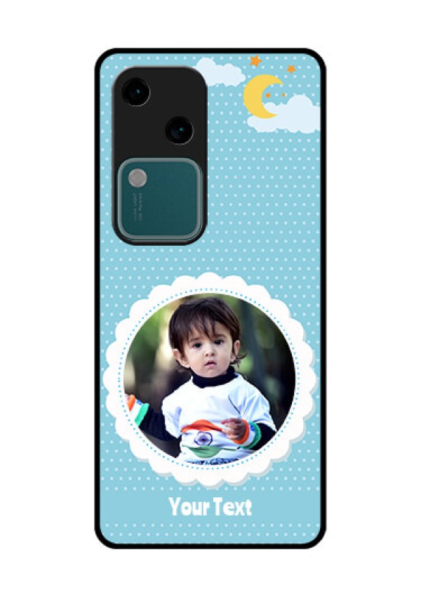 Vivo V30 5G Custom Glass Phone Case - Violet Pattern Design