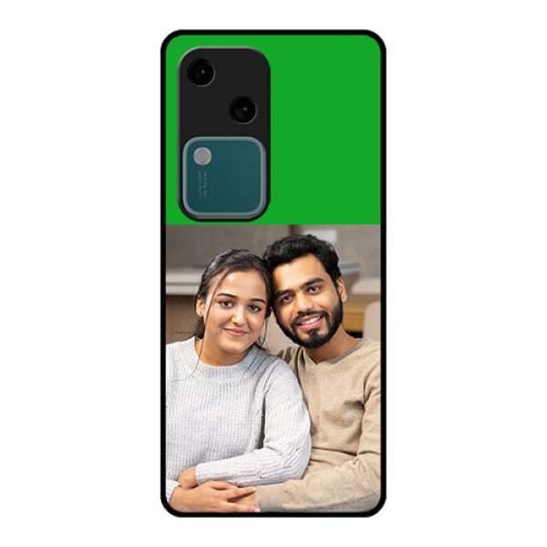 Vivo V30 5G Custom Glass Phone Case - Green Pattern Design
