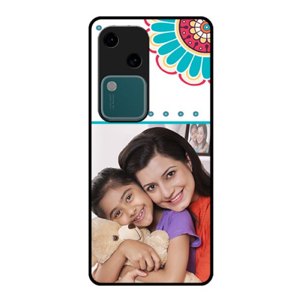 Vivo V30 5G Custom Glass Phone Case - Flower Design