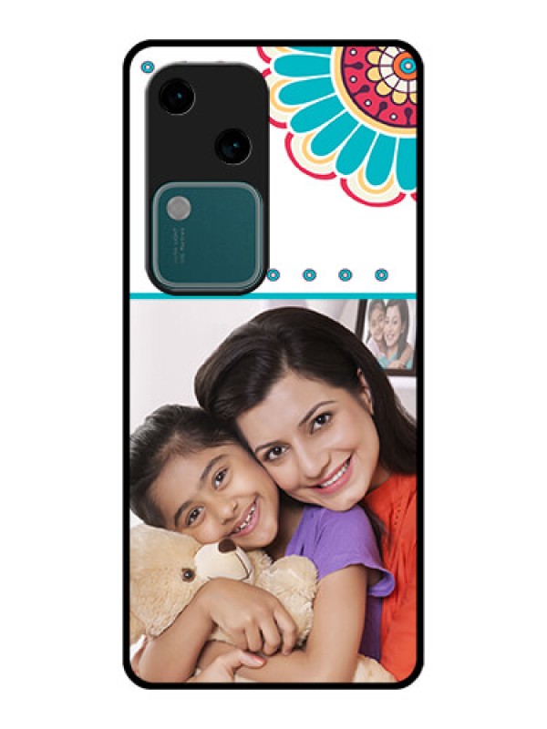 Custom Vivo V30 5G Custom Glass Phone Case - Flower Design