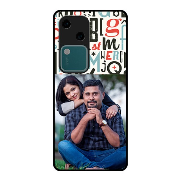 Vivo V30 5G Custom Glass Phone Case - Alphabet Design