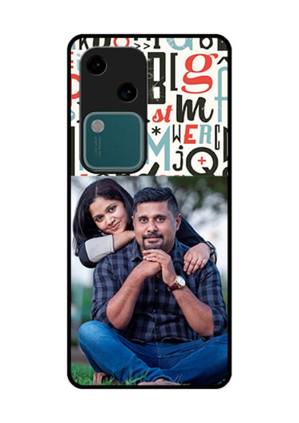 Vivo V30 5G Custom Glass Phone Case - Alphabet Design