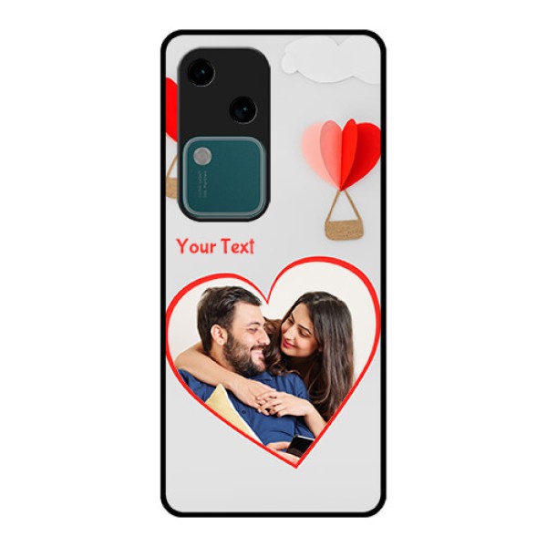 Vivo V30 5G Custom Glass Phone Case - Parachute Love Design Vivo V30 5G Custom Glass Phone Case - Parachute Love Design