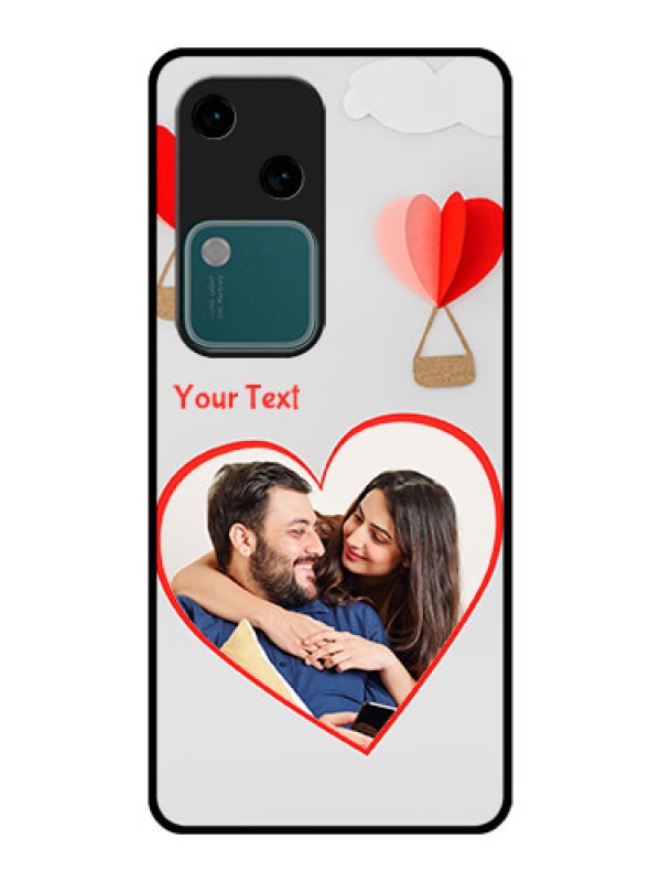 Custom Vivo V30 5G Custom Glass Phone Case - Parachute Love Design
