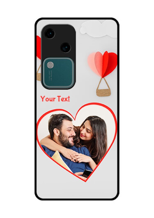 Vivo V30 5G Custom Glass Phone Case - Parachute Love Design