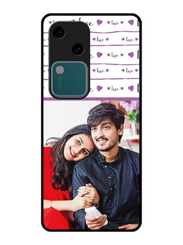 Custom Vivo V30 5G Custom Glass Phone Case - Couples Heart Design