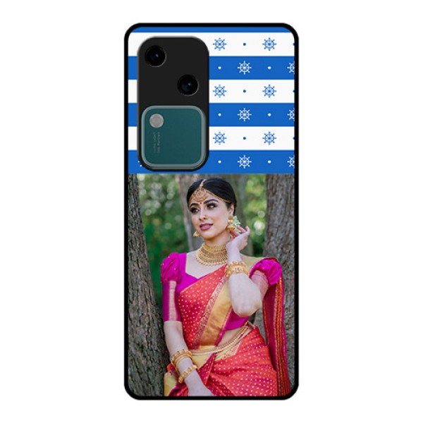 Vivo V30 5G Custom Glass Phone Case - Snow Pattern Design