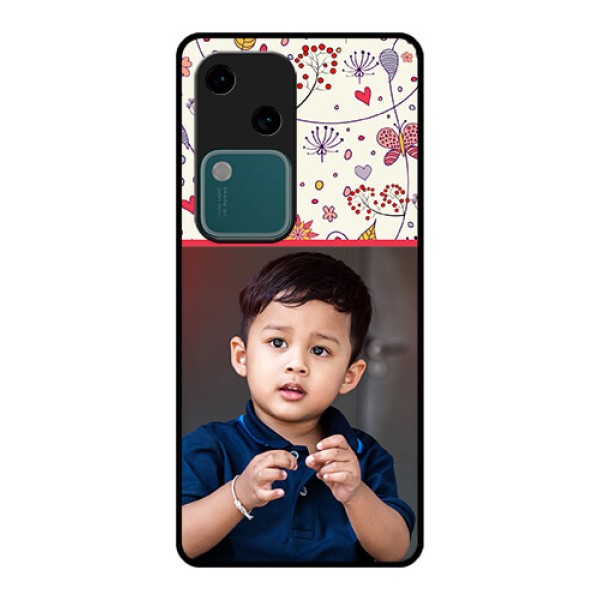 Vivo V30 5G Custom Glass Phone Case - Premium Floral Design
