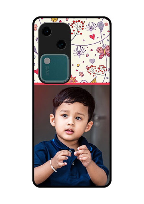 Vivo V30 5G Custom Glass Phone Case - Premium Floral Design