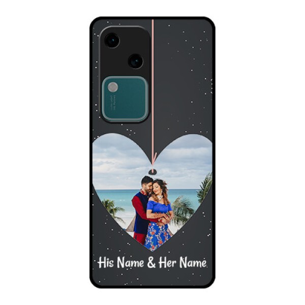 Vivo V30 5G Custom Glass Phone Case - Hanging Heart Design