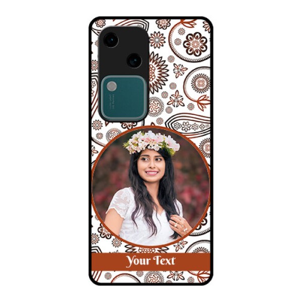 Vivo V30 5G Custom Glass Phone Case - Abstract Flower Design