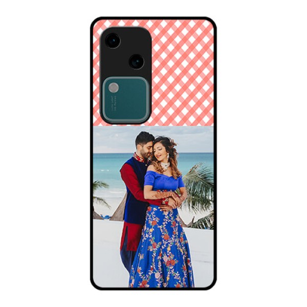 Vivo V30 5G Custom Glass Phone Case - Pink Pattern Design