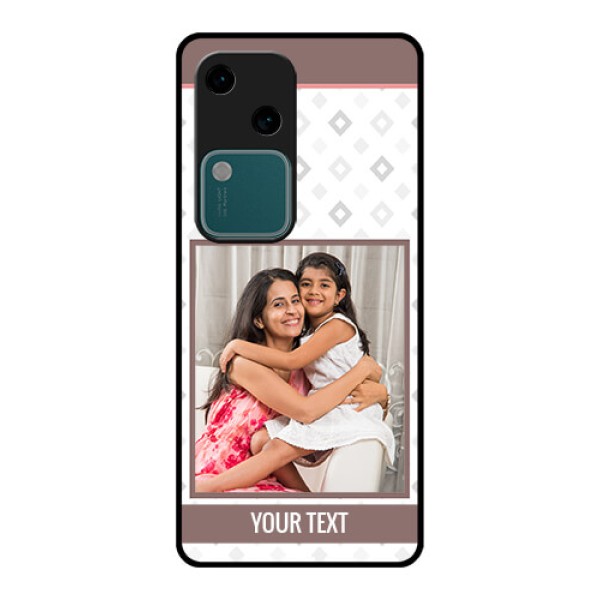 Vivo V30 5G Custom Glass Phone Case - Simple Diamond Design Vivo V30 5G Custom Glass Phone Case - Simple Diamond Design