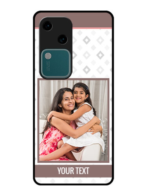 Custom Vivo V30 5G Custom Glass Phone Case - Simple Diamond Design