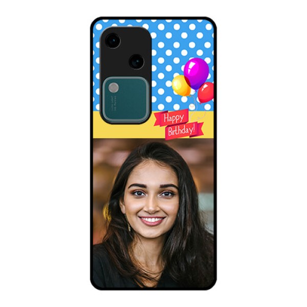 Vivo V30 5G Custom Glass Phone Case - Happy Birthday Design