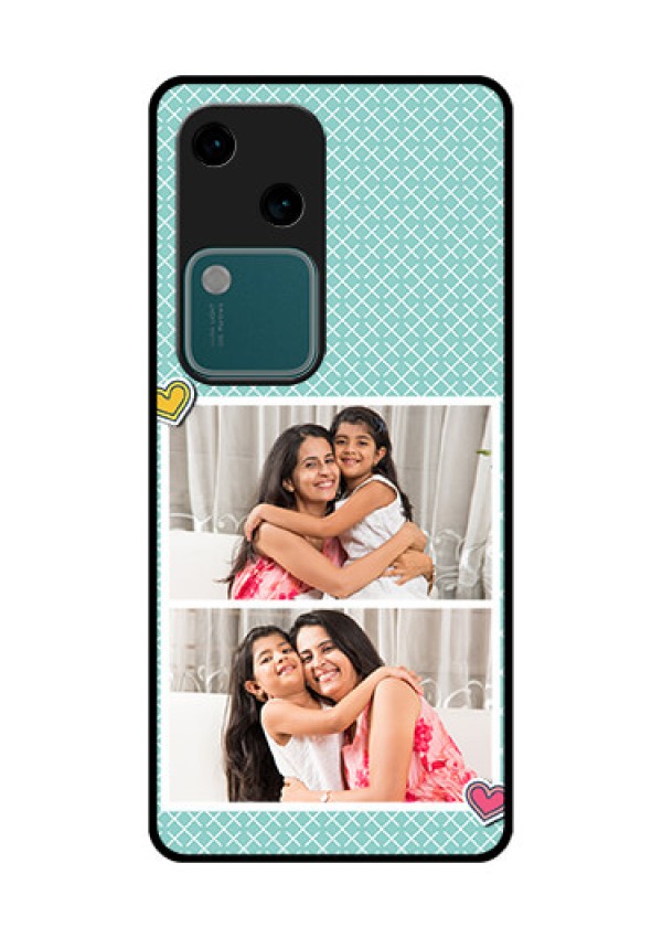 Vivo V30 5G Custom Glass Phone Case - 2 Image Holder With Pattern Design