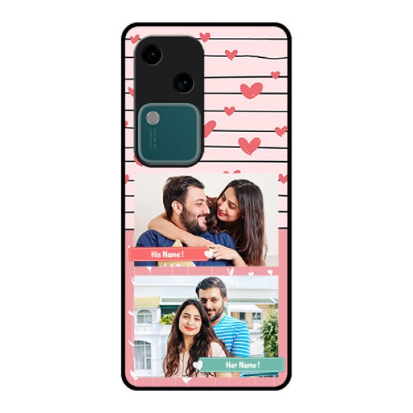 Vivo V30 5G Custom Glass Phone Case - Photo With Heart Design