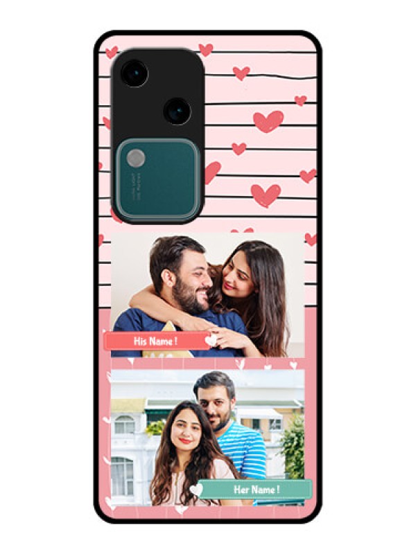 Custom Vivo V30 5G Custom Glass Phone Case - Photo With Heart Design