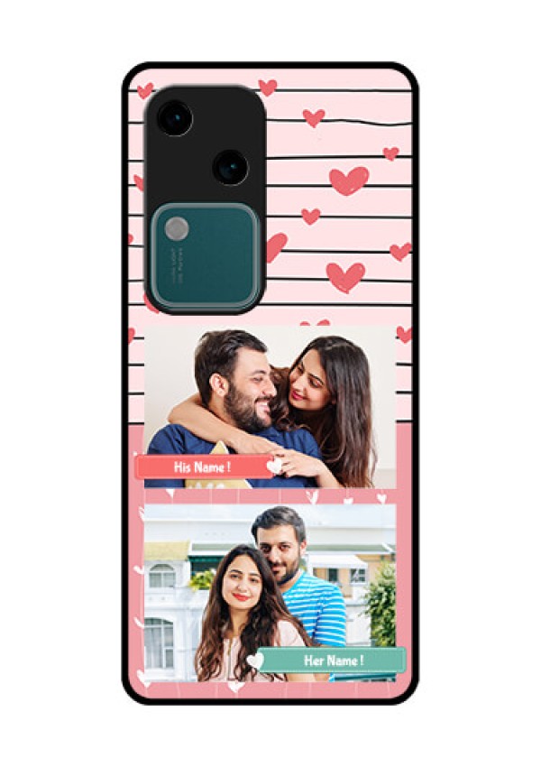 Vivo V30 5G Custom Glass Phone Case - Photo With Heart Design