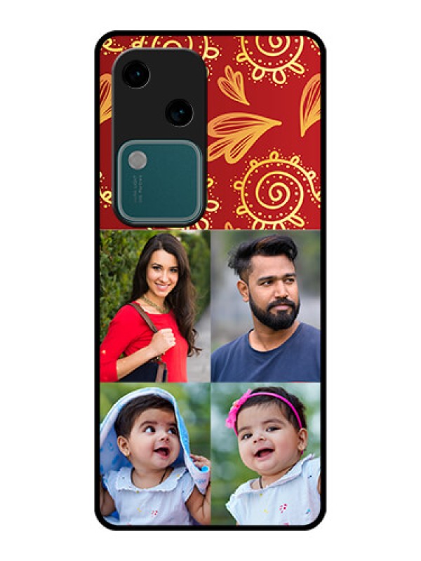 Custom Vivo V30 5G Custom Glass Phone Case - 4 Image Traditional Design