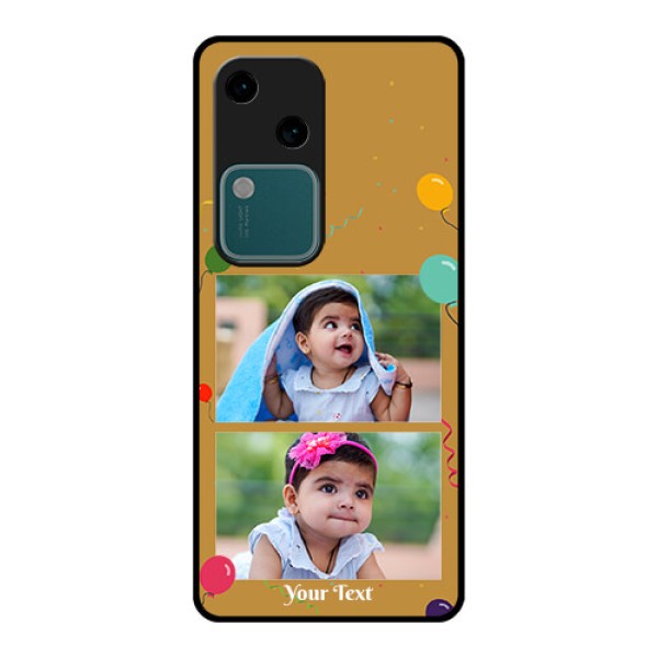 Vivo V30 5G Custom Glass Phone Case - Image Holder With Birthday Celebrations Design Vivo V30 5G Custom Glass Phone Case - Image Holder With Birthday Celebrations Design