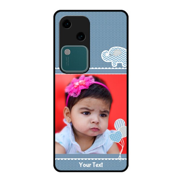 Vivo V30 5G Custom Glass Phone Case - With Kids Pattern Design