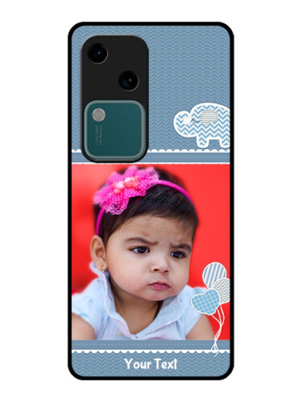 Custom Vivo V30 5G Custom Glass Phone Case - With Kids Pattern Design