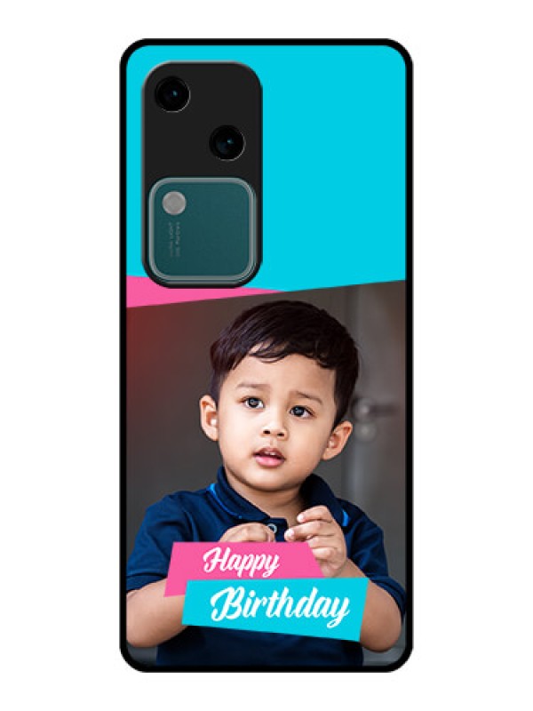 Custom Vivo V30 5G Custom Glass Phone Case - Image Holder With 2 Color Design