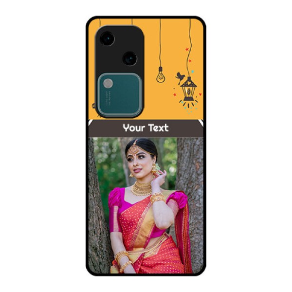 Vivo V30 5G Custom Glass Phone Case - With Family Picture And Icons Vivo V30 5G Custom Glass Phone Case - With Family Picture And Icons