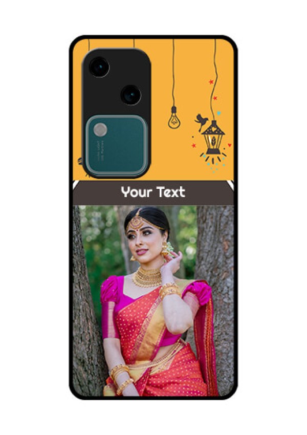 Vivo V30 5G Custom Glass Phone Case - With Family Picture And Icons