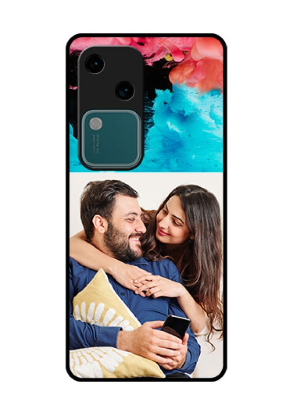 Vivo V30 5G Custom Glass Phone Case - Quote With Acrylic Painting Design