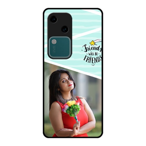 Vivo V30 5G Custom Glass Phone Case - Friends Picture Icon Design