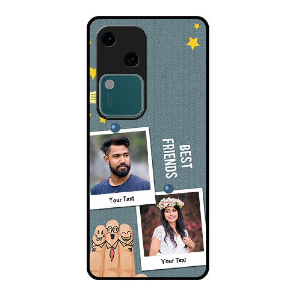 Vivo V30 5G Custom Glass Phone Case - Sticky Frames And Friendship Design Vivo V30 5G Custom Glass Phone Case - Sticky Frames And Friendship Design