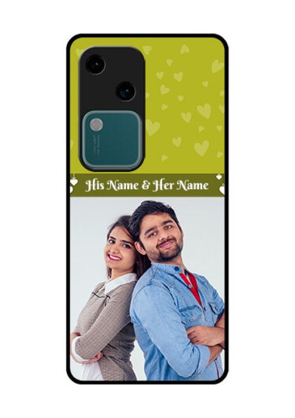 Vivo V30 5G Custom Glass Phone Case - You & Me Heart Design