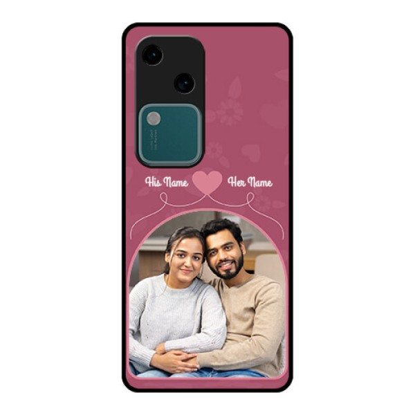 Vivo V30 5G Custom Glass Phone Case - Love Floral Design
