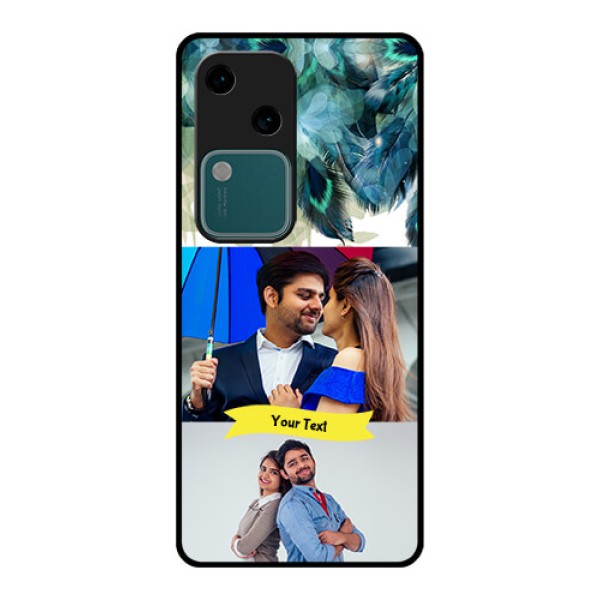 Vivo V30 5G Custom Glass Phone Case - Image With Boho Peacock Feather Design Vivo V30 5G Custom Glass Phone Case - Image With Boho Peacock Feather Design