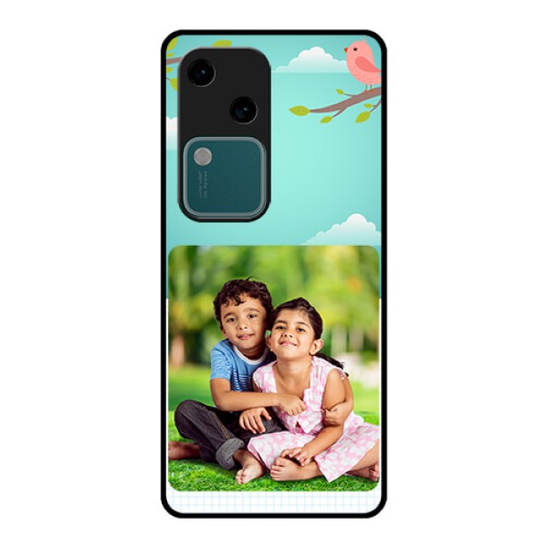 Vivo V30 5G Custom Glass Phone Case - Doodle Love Design