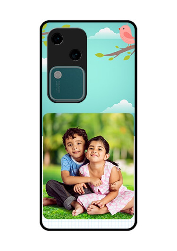 Vivo V30 5G Custom Glass Phone Case - Doodle Love Design