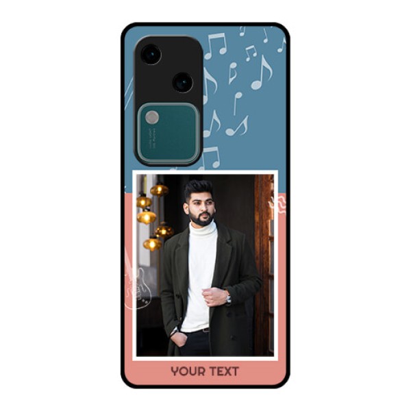 Vivo V30 5G Custom Glass Phone Case - With Color Musical Note Design Vivo V30 5G Custom Glass Phone Case - With Color Musical Note Design
