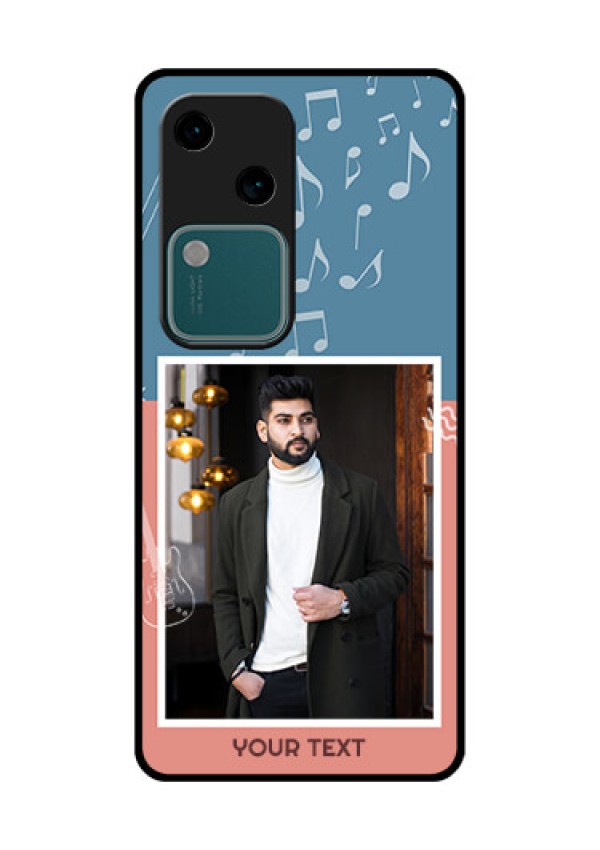 Vivo V30 5G Custom Glass Phone Case - With Color Musical Note Design