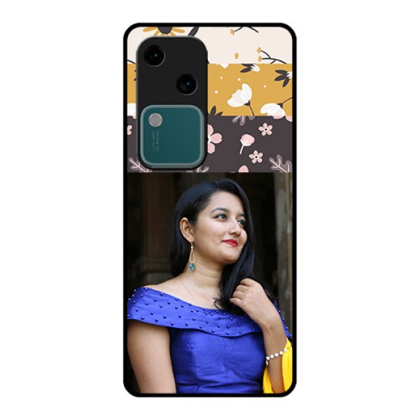 Vivo V30 5G Custom Glass Phone Case - Stylish Floral Design