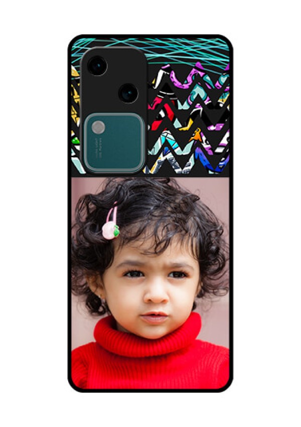 Vivo V30 5G Custom Glass Phone Case - Neon Abstract Design
