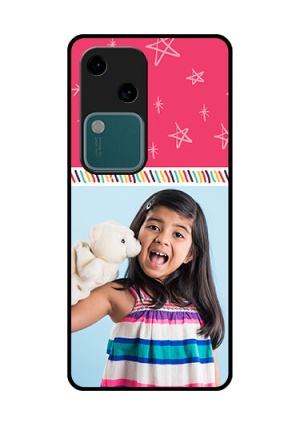 Vivo V30 5G Custom Glass Phone Case - Line Art Design