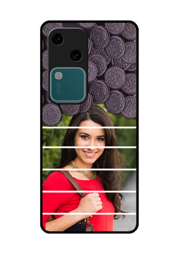 Vivo V30 5G Custom Glass Phone Case - With Oreo Biscuit Design