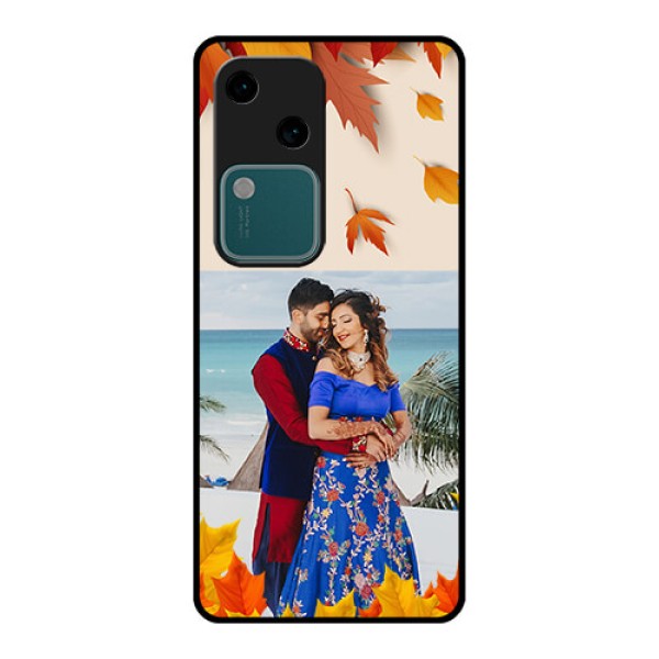Vivo V30 5G Custom Glass Phone Case - Autumn Maple Leaves Design