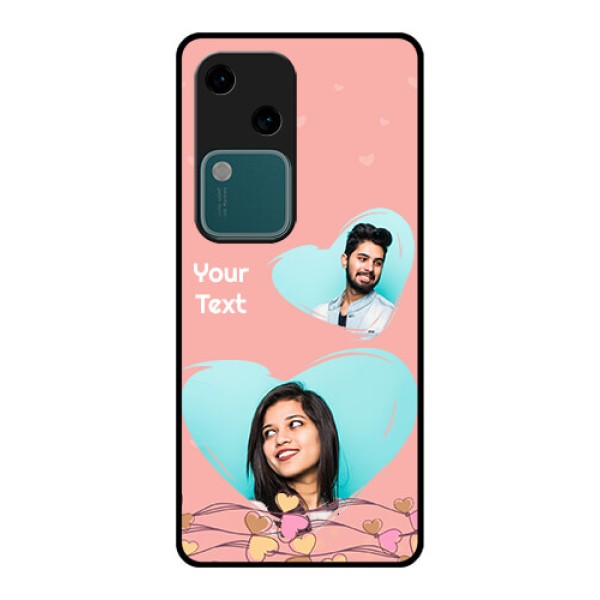 Vivo V30 5G Custom Glass Phone Case - Love Doodle Design