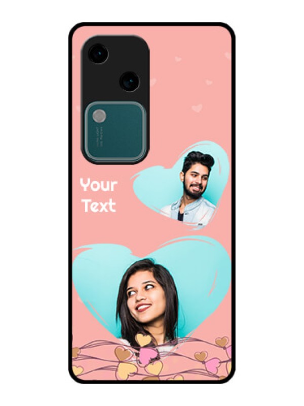 Custom Vivo V30 5G Custom Glass Phone Case - Love Doodle Design